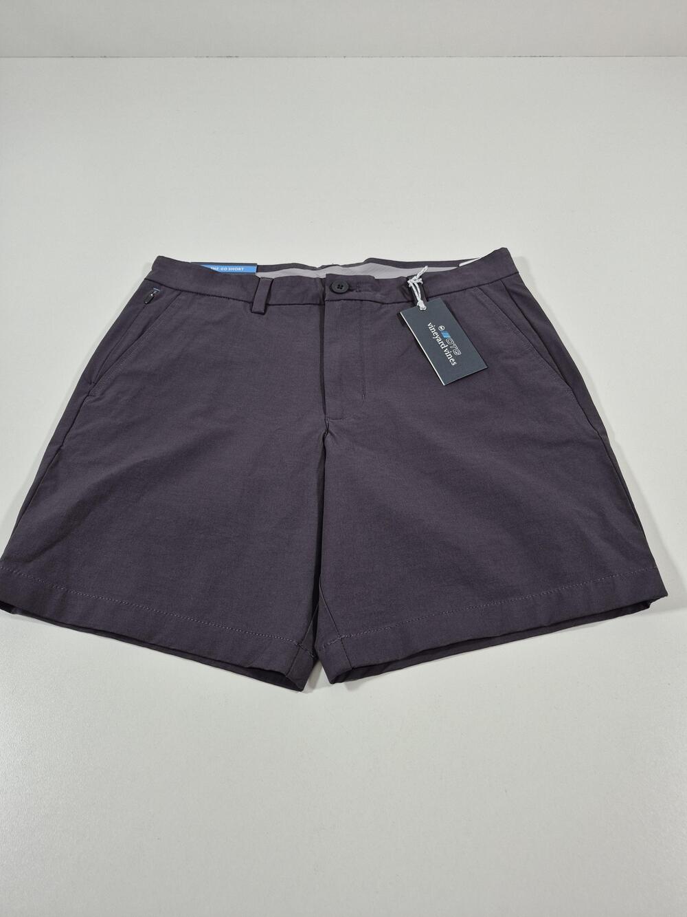 Vineyard Vines On The Go Shorts Mens 30 Gray Chino 7" Inseam Stretch Casual NWT